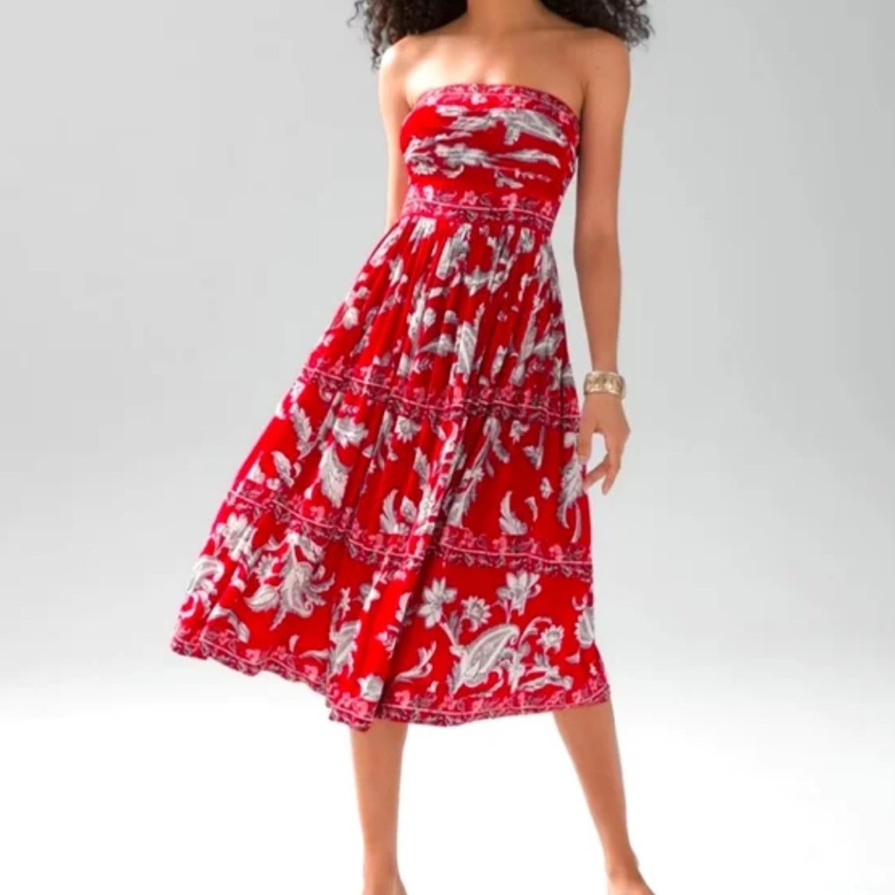 White house Black Maret Red print dress